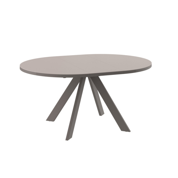 Стол RONDO-120, круглый раздвижной со стеклом 120(160), КАПУЧИНО/ КАПУЧИНО RONDO